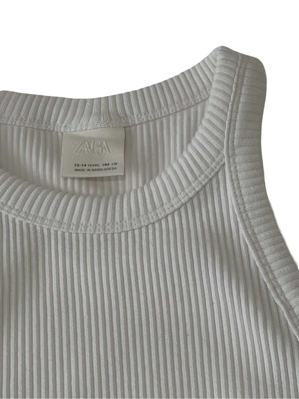 Zara White Ribbed Cropped Tank - Picture 2 of 8